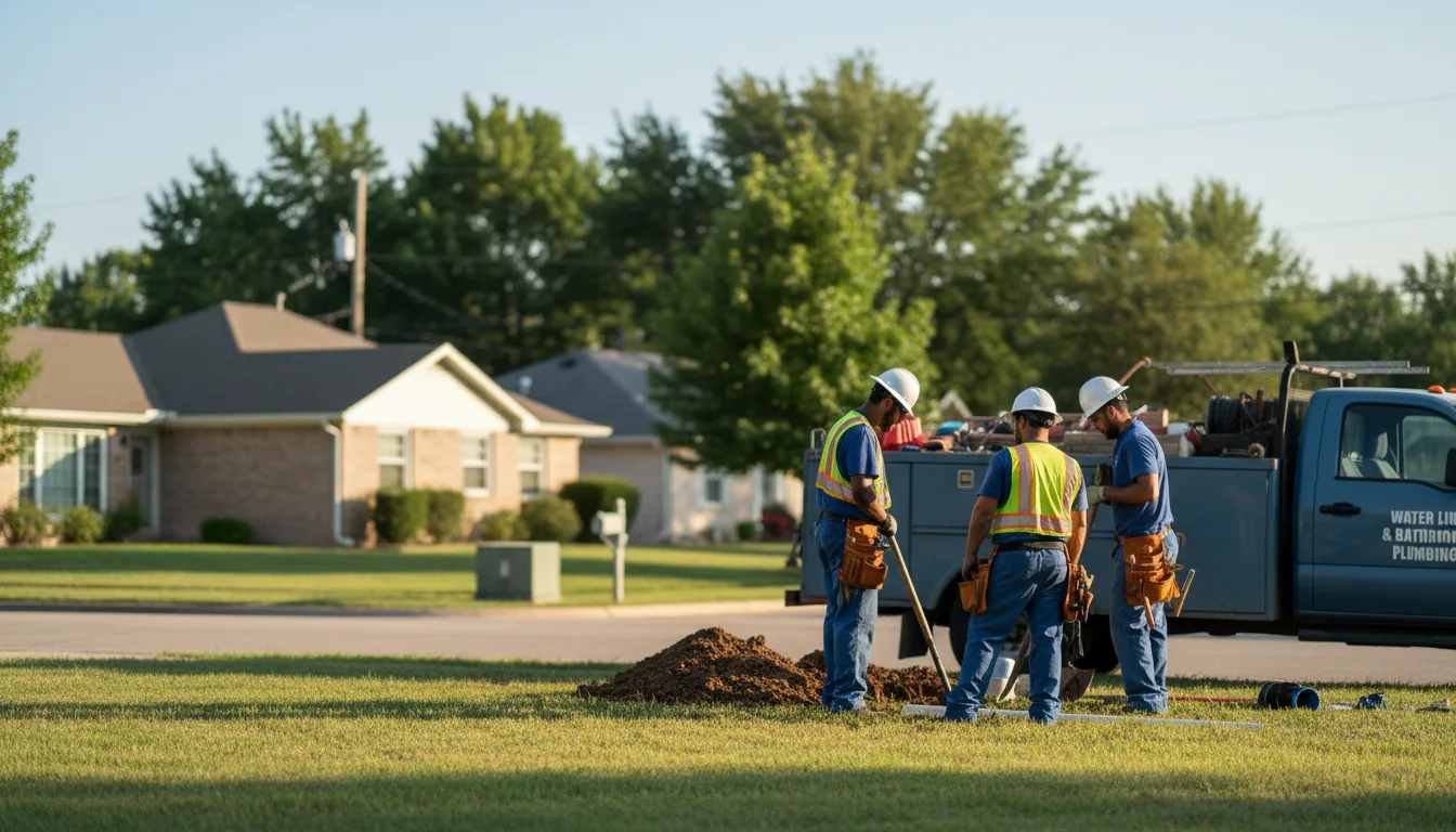 Residential water line and bathroom plumbing service in Corydon, IN